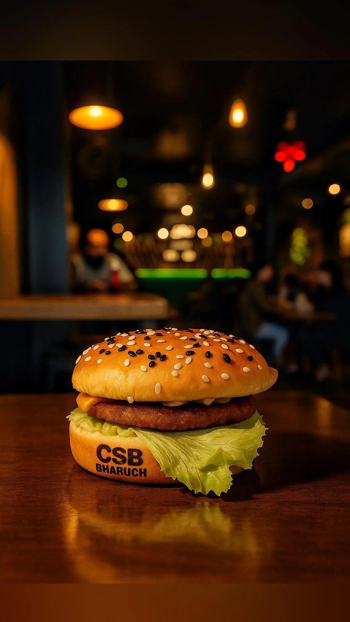 Burger served at Chai Sutta Bar Bharuch